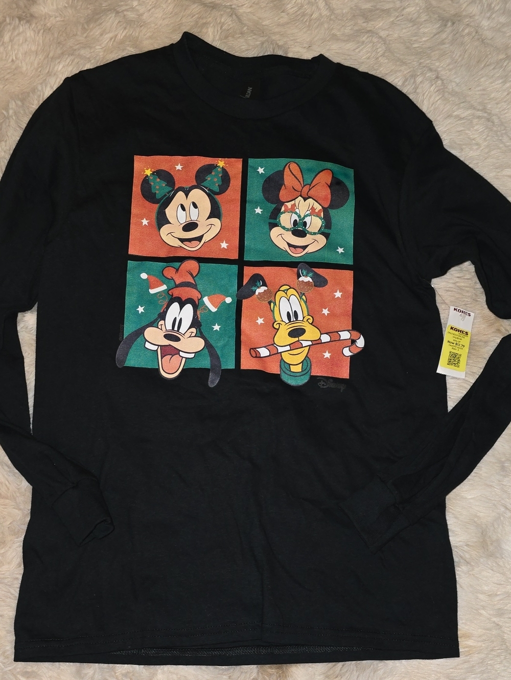 Disney Black Adults Holiday Character Long-Sleeve Tee